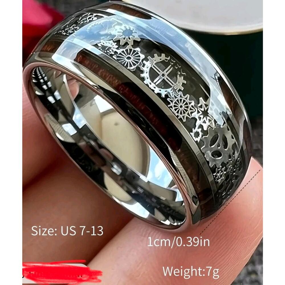Vintage punk Style Gear Design Ring Size: 10 - Picture 3 of 4